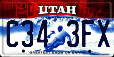 UT license plate C343FX