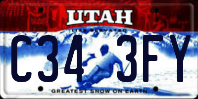 UT license plate C343FY