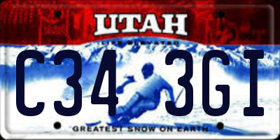 UT license plate C343GI
