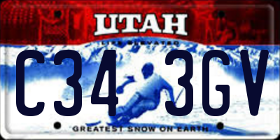 UT license plate C343GV