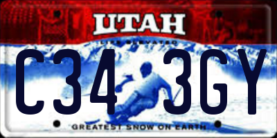 UT license plate C343GY