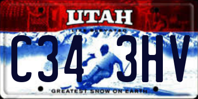 UT license plate C343HV