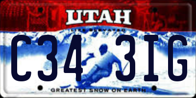 UT license plate C343IG