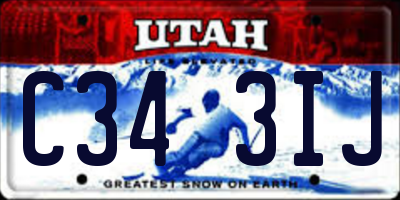 UT license plate C343IJ