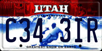 UT license plate C343IR