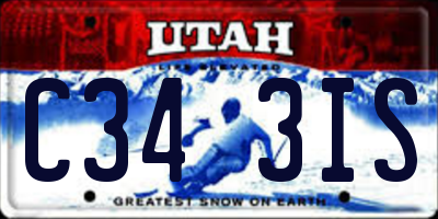UT license plate C343IS