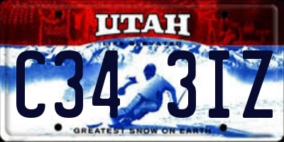 UT license plate C343IZ