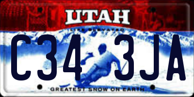 UT license plate C343JA