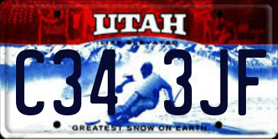 UT license plate C343JF