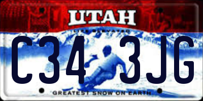 UT license plate C343JG