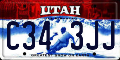 UT license plate C343JJ