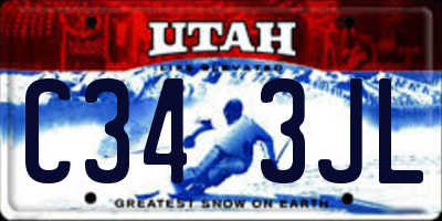 UT license plate C343JL