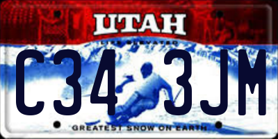 UT license plate C343JM