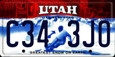 UT license plate C343JO