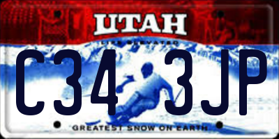 UT license plate C343JP
