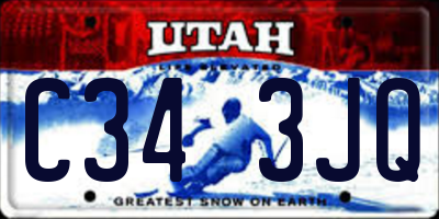 UT license plate C343JQ