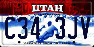 UT license plate C343JV
