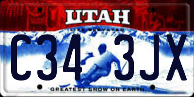 UT license plate C343JX