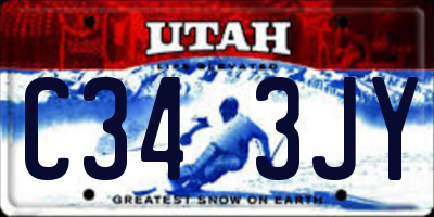 UT license plate C343JY