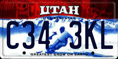 UT license plate C343KL