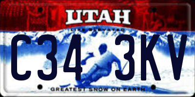 UT license plate C343KV