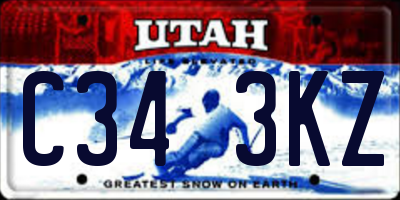 UT license plate C343KZ