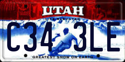 UT license plate C343LE