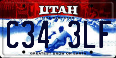 UT license plate C343LF