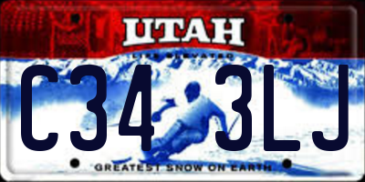 UT license plate C343LJ