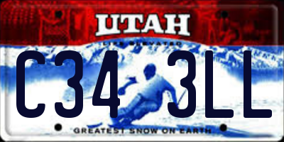 UT license plate C343LL
