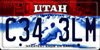 UT license plate C343LM