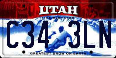 UT license plate C343LN