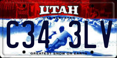 UT license plate C343LV
