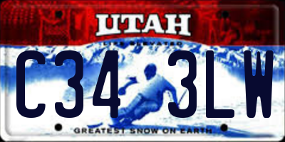 UT license plate C343LW