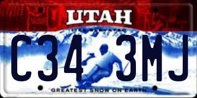 UT license plate C343MJ