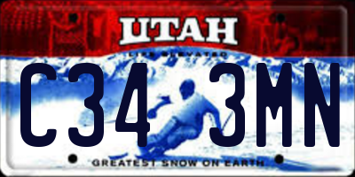 UT license plate C343MN