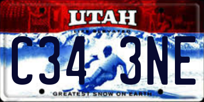 UT license plate C343NE