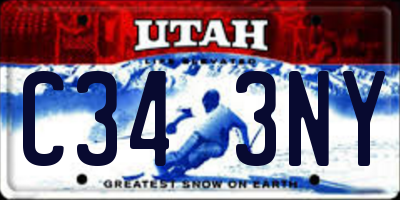 UT license plate C343NY