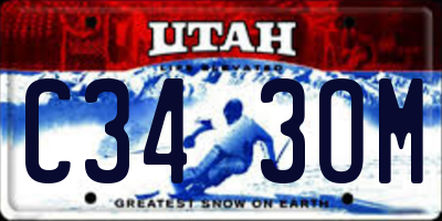 UT license plate C343OM