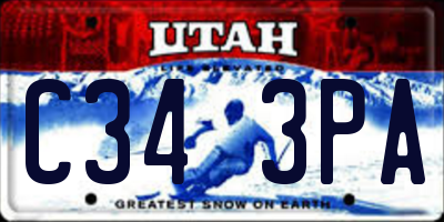 UT license plate C343PA
