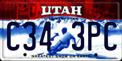 UT license plate C343PC