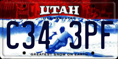 UT license plate C343PF