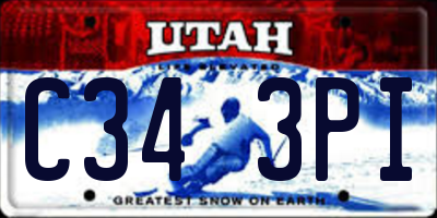 UT license plate C343PI