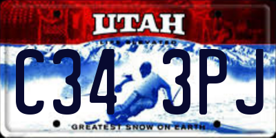 UT license plate C343PJ