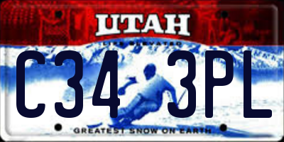 UT license plate C343PL
