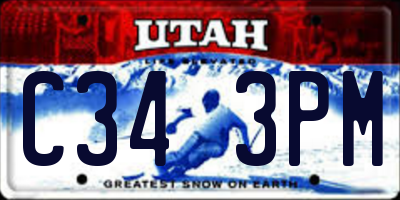 UT license plate C343PM