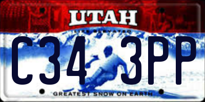 UT license plate C343PP