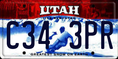 UT license plate C343PR