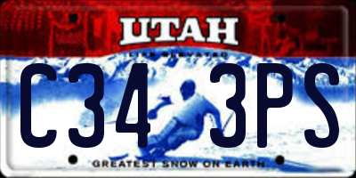 UT license plate C343PS