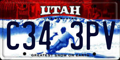 UT license plate C343PV